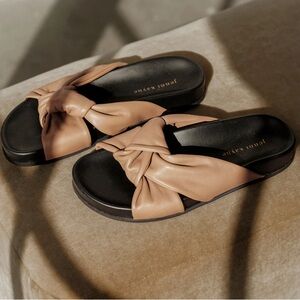 Jenni Kayne Leather Knot Sandal Taupe 38